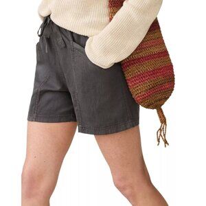 Faherty Women's Linen & Organic Cotton Topanga Drape Shorts in Washed Black NWT